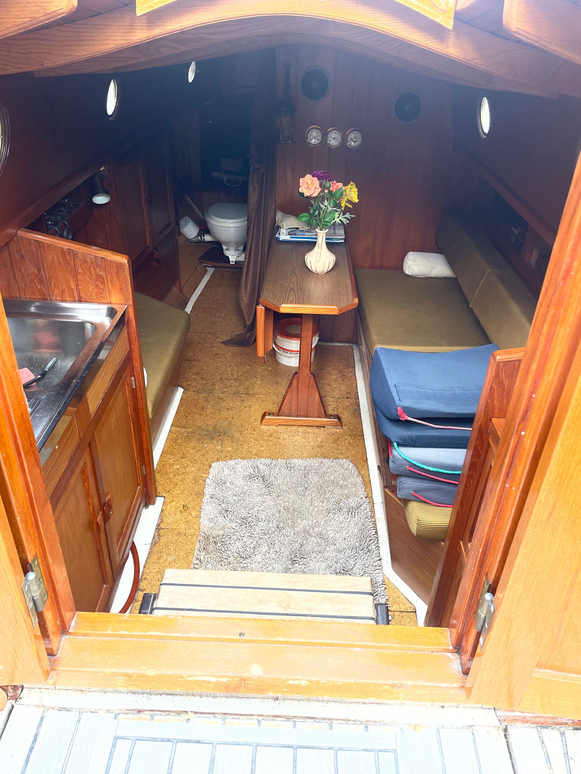 Gipon Grundel 800 1978 – stalen zeilboot met teak en glas-in-lood - Foto 16
