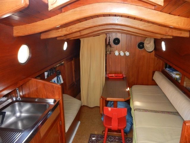 Gipon Grundel 800 1978 – stalen zeilboot met teak en glas-in-lood - Foto 22