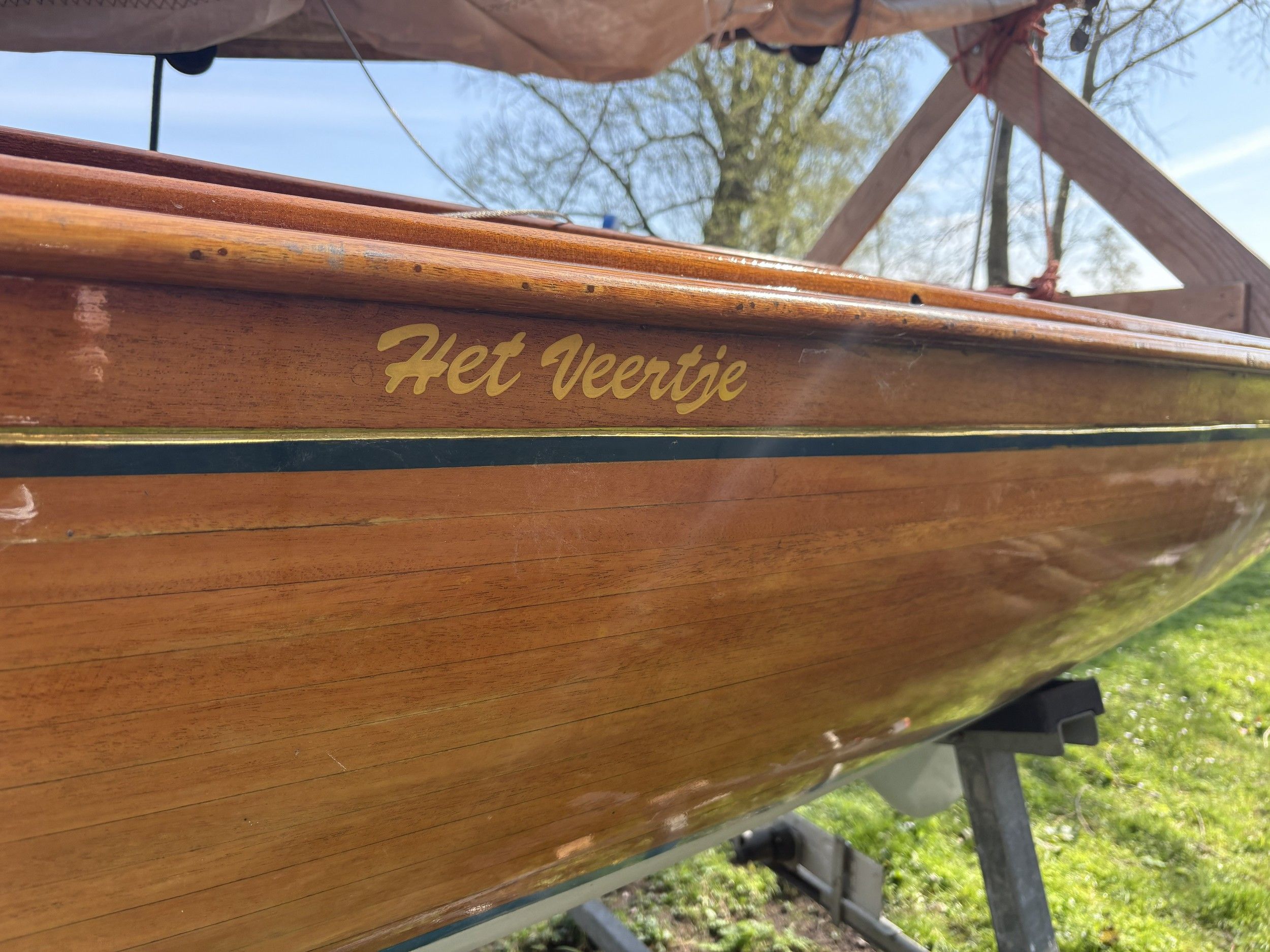 16m² zeilboot 1966 – Klassiek hout met trailer en motor - Foto 5