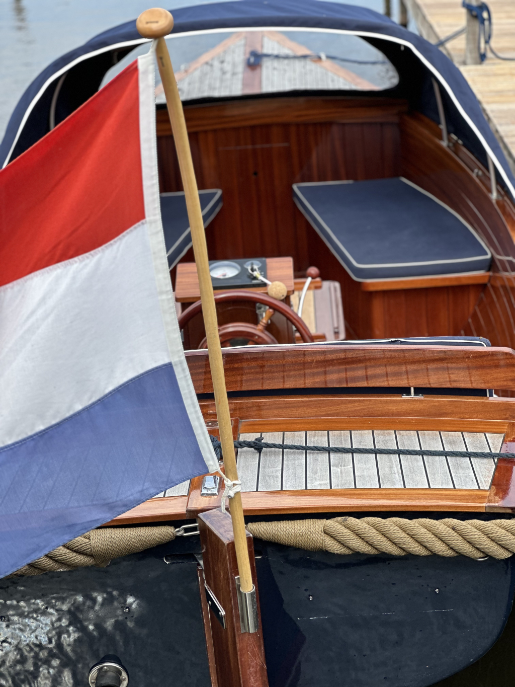 Akerboom Spiegelsloep 5.70 2002 – Mahonie & teak afwerking - Foto 21