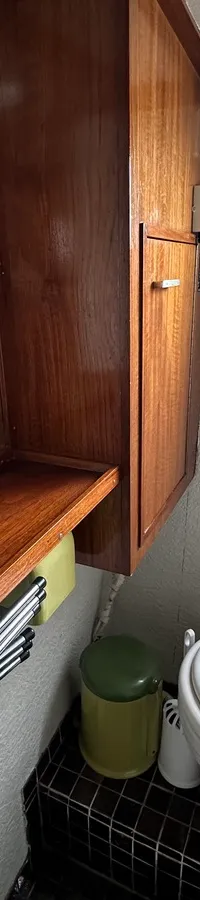 De foto toont een badkamer met een toilet, een wastafel met spiegel en een douchekop.