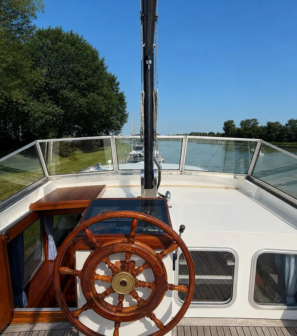 Super Lauwersmeer Kotter 12.80 AK Cabrio 1991 – chique teakhout interieur - Foto 2