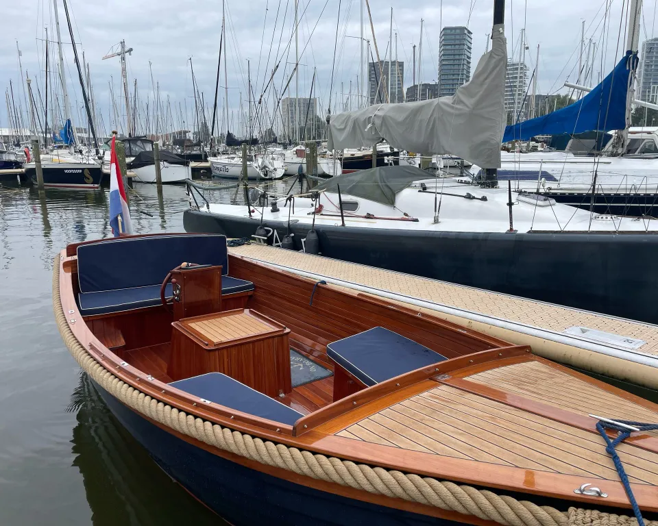 Akerboom Spiegelsloep 5.70 2002 – Mahonie & teak afwerking - Foto 3
